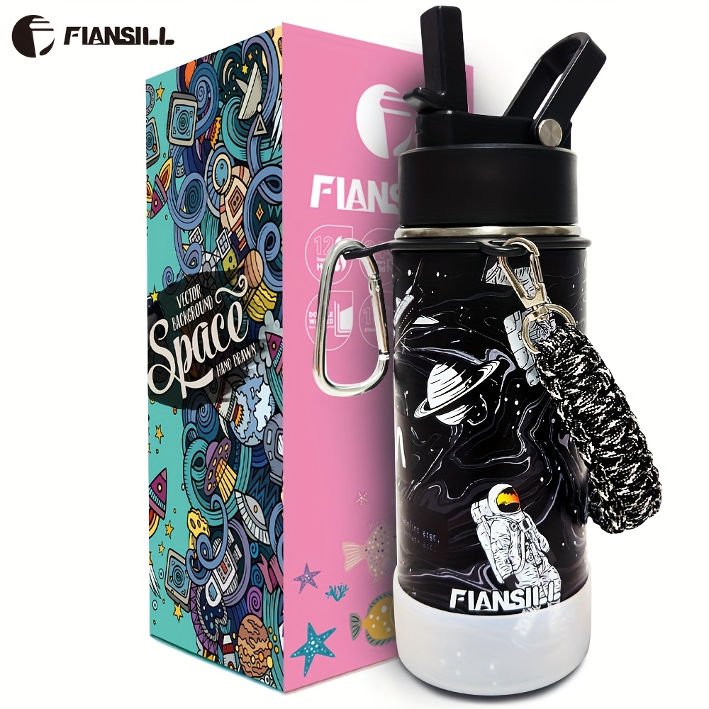 FIANSILL Astronauts Travel in Space UV print design on 16oz kids insulated water bottle