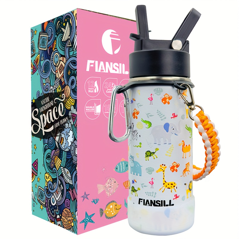 16oz Kids Vacuum Insulated Water Bottle — Flip Straw Lid - Image 6