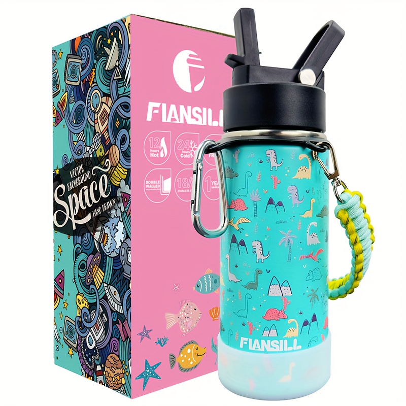 16oz Kids Vacuum Insulated Water Bottle — Flip Straw Lid - Image 7