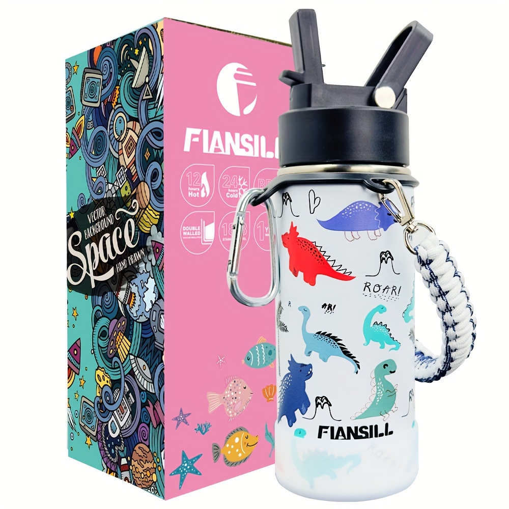 16oz Kids Vacuum Insulated Water Bottle — Flip Straw Lid - Image 10