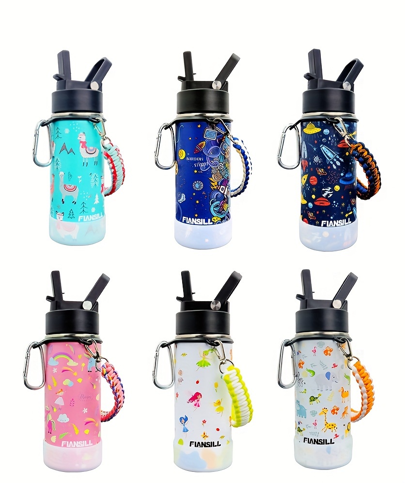 FIANSILL 16oz kids bottle with flip straw lid — detail photo 01