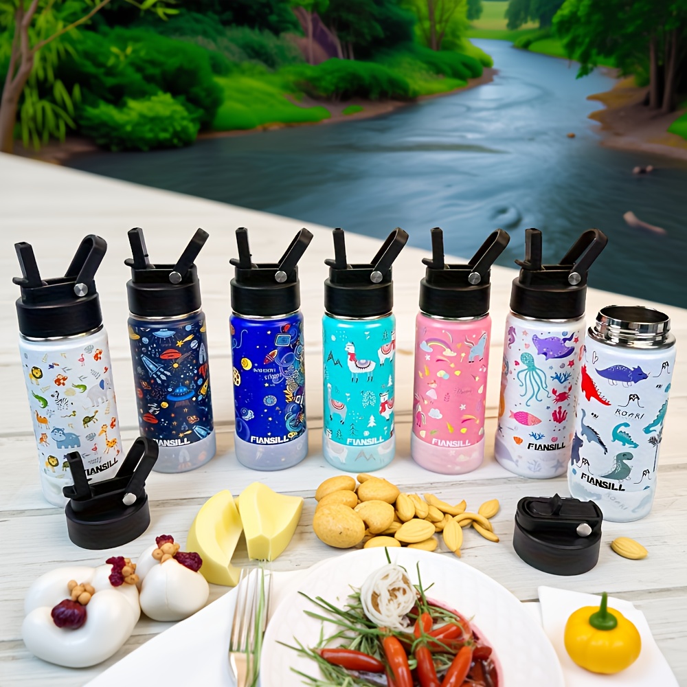 FIANSILL 16oz kids bottle with flip straw lid — product photo 02